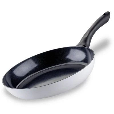 Abbildung von FACKELMANN Bratpfanne Arcadalina 28cm Antihaft Pfanne aus 90% recyceltem Aluminium mit ergonomischem Griff Induktionspfanne zum Kochen &amp; Anbraten, 66025, Schwarz/Weiß