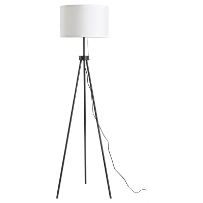 Abbildung von HOMCOM Stehlampe Stehleuchte, 1 x E27 (nicht im Lieferumfang enthalten), Stahl+Polyester, 37x37x152cm, Schwarz+Weiß