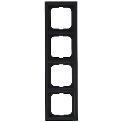 Abbildung von Busch Jaeger 1724 885K future linear Abdeckrahmen 4 fach Rahmen Schwarz Matt 2CKA001754A4422