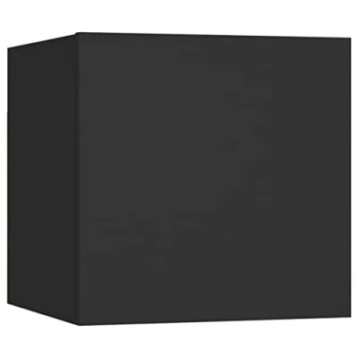 Abbildung von vidaXL Nachttisch Hängend Nachtschrank Nachtkonsole Nachtkommode Schlafzimmer Kommode Schrank Wandschrank Schwarz 30,5x30x30cm Holzwerkstoff