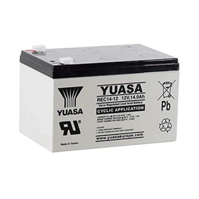 Abbildung von Yuasa Blei Akku REC14 12 12V 14Ah, 6,3mm Faston extrem zyklenfest kompatibel 12Ah, 13Ah, 15Ah
