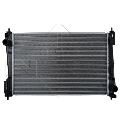 Abbildung von NRF EASY FIT 53455 Kühler, Motorkühlung Aluminium 620 398 26 mit Dichtring Kühlrippen gelötet OPEL: Corsa D Schrägheck, FIAT: Grande Punto Schrägheck