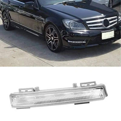 Abbildung von Links Rechts LED Tagfahrlicht DRL Nebelscheinwerfer Kompatibel mit Mercedes C E SLK Klasse W204 S204 C180 C200 C220 C250 C300 C320 2007 2014 (Rechts)