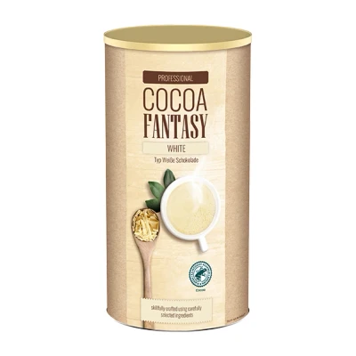 Abbildung von Cocoa Fantasy White, weiße Trinkschokolade (850g), Kakaopulver für heiße Schokolade, 29% Kakaoanteil