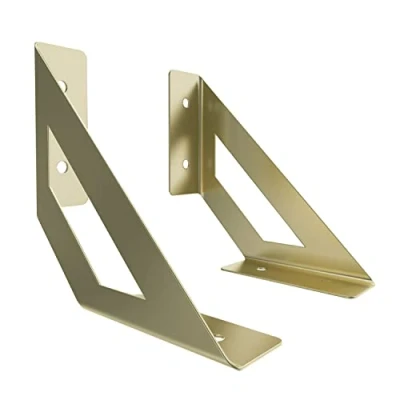 Abbildung von sossai® Wandregalhalter 2er Set Design Regalträger Truss in Gold, 2 tlg.