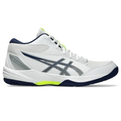 Abbildung von Asics Geltask 4 MT Handballschuh, Herren, Größe: 45, White/blue expanse Lederimitat/textil