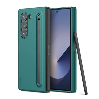 Abbildung von Nillkin Hülle für Samsung Galaxy Z Fold 6, Schlank mit S Pen, Flex Pure 6 Hülle, Integriertem Neuen Kompakten Halter und Aufbewahrungsschlitz Stift Grün