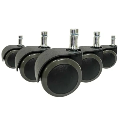 Abbildung von hjh OFFICE 619031 5x Hartbodenrollen ROLO EASY 11mm / 50mm Stuhlrollen Bürostuhl für harte Böden