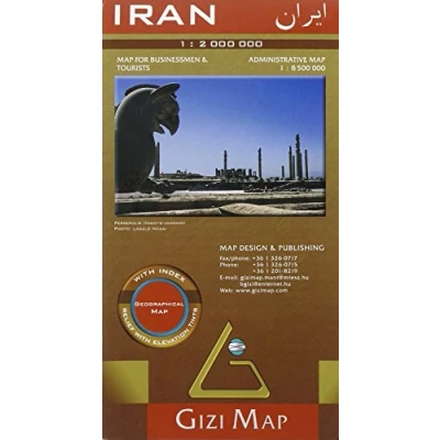 Abbildung von Gizi Map Iran, Geographical Map: for Businessmen &amp; Tourists. with index. Relief elevation tints. tints