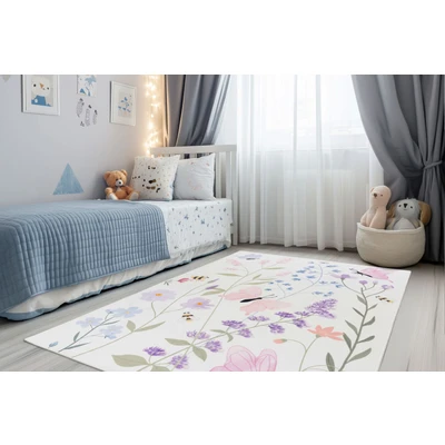 Abbildung von Obsession Kinderteppich Magic Kids ML 109, rechteckig, Höhe: 8 mm, Motiv Blumen &amp; Schmetterlige, waschbar, Kinderzimmer