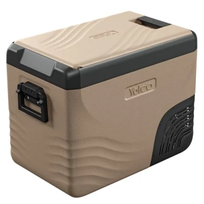 Abbildung von Yolco KX40 Sand Elektrische Kompressor Kühlbox, Dual Zone, App Steuerung per Bluetooth, 12/24 V und 230 V, für Auto, LKW, Boot, Camping Kühlschrank