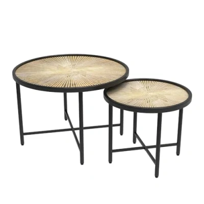 Abbildung von Vicco Beistelltisch Set Winnipeg, Holz/Schwarz, 62 x 44.5 cm 2 Teile