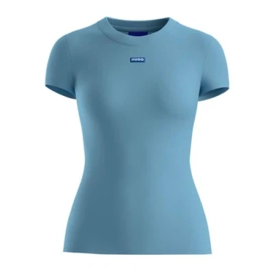 Abbildung von HUGO EASY TEE Tshirt basic, Damen, Größe: XS, Light/pastel blue