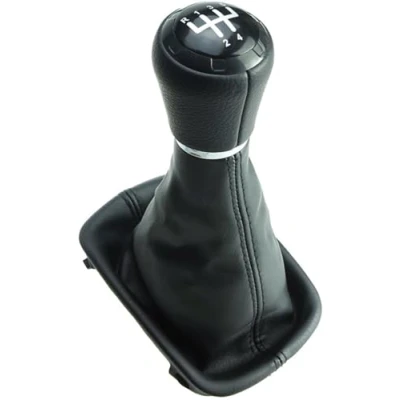 Abbildung von Newtown2700 parts Schaltknauf Schaltmanschette Rahmen (lange Füße) mit schwarzer Naht, 23 mm Aufnahme kompatibel für Audi A3 8L 1.6 5 Gang BJ 1996 2000
