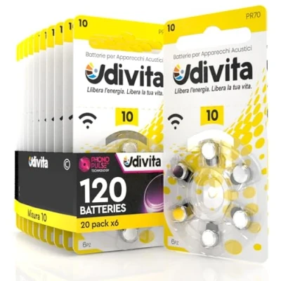 Abbildung von 120 Batterien für Hörgeräte Udivita Typ 10