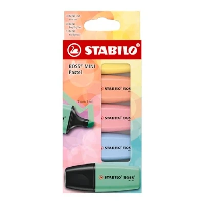 Abbildung von Textmarker STABILO BOSS MINI Pastel 5er Pack 5 Farben
