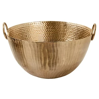 Abbildung von riess ambiente.de Handgearbeitete Deko Schale Orient 40cm Gold Metall Hammerschlag Design