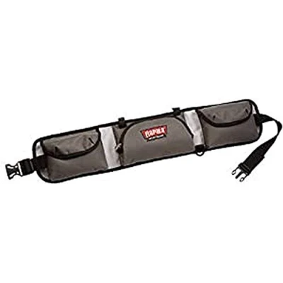 Abbildung von Rapala Unisex Adult Angeltasche Sportsman’s 10 Tackle Belt Angelkoffer in Gürtelgröße Für Angelzubehör mit Reißverschluss und 2 Seitentaschen Rutenhalterung Gürtel, Grau/Schwarz, Einzigartig