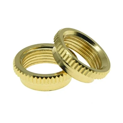 Abbildung von KAISH 2pcs fein gerändelte tiefe Gitarren Kippschaltermutter für Switchcraft auf einigen Gibson Gitarren, Gold