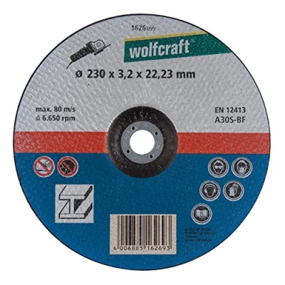 Abbildung von wolfcraft Trennscheiben für Metall Ø 230 mm, gekröpft I 1626099 hohe Schnittleistung, lange Standzeit