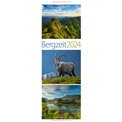 Abbildung von Bergzeit Kalender 2024, Triplet Wandkalender im Hochformat (24x66 cm) Landschaftskalender mit Alpen und Bergen für Berg Fans &amp; Wanderer