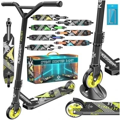 Abbildung von KESSER® Stunt Scooter X Limit 360 Lenkung Robuster Funscooter Stuntscooter mit ABEC 9 Kugellagern, 100 mm PU Räder, Kickscooter Tretroller Cityroller Trick Roller für Kinder Erwachsene, Anthrazit
