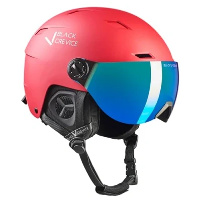 Abbildung von Black Crevice Skihelm mit Visier Kirchberg rot, S (51 53cm)…