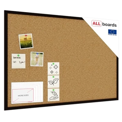 Abbildung von ALLboards Pinnwand mit Schwarzer Holz Rahmen 90x60cm Korktafel Korkwand Kork