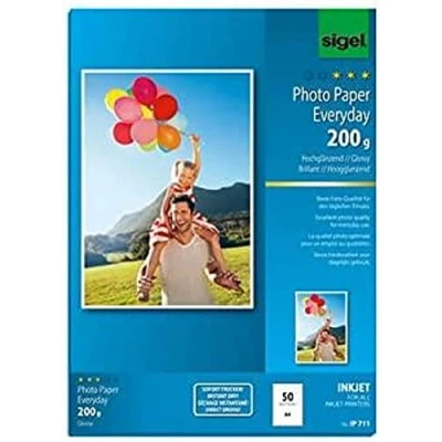 Abbildung von SIGEL IP711 InkJet Fotopapier A4, 50 Blatt, hochglänzend, weiß, 200 g , für hochwertige Fotografien