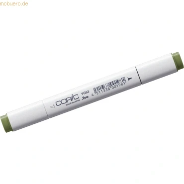 Abbildung von COPIC Classic Marker Typ YG 63, Pea Green, professioneller Layoutmarker, mit einer breiten und feinen Spitze