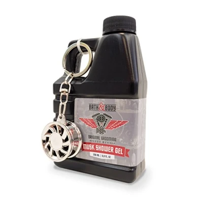 Abbildung von Duschgel für Männer im Deko Kanister 200ml Bath &amp; Body Services Auto Geschenk (Bath Motor)