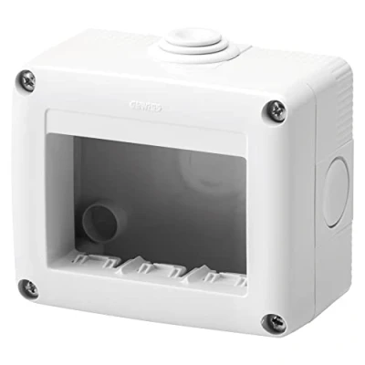 Abbildung von Gewiss Aufputzdose Serie 27 für Systemmechanismen, IP40 3 Module, Grau RAL 7035, GW27003DY