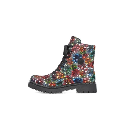 Abbildung von Rieker Schnürstiefelette schwarzmulti, Damen, Größe: 37, Schwarz multi Schuhe