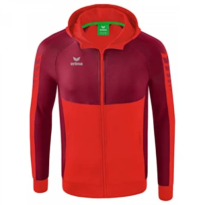 Abbildung von Erima Herren Six Wings Trainingsjacke mit Kapuze, rot/bordeaux, M