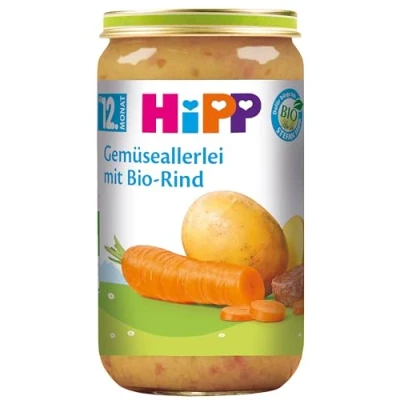Abbildung von HiPP Gemüseallerlei mit Bio Rind, 6er Pack (6 x 250 g)
