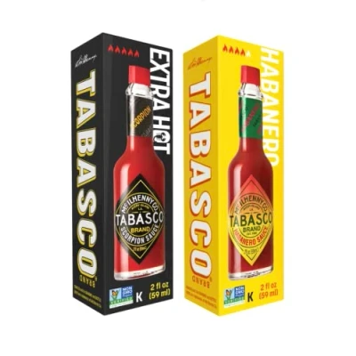 Abbildung von TABASCO® Scorpion Sauce + Habanero (2er Pack: 2 x 60 ml) Die zwei schärfsten Chili Saucen unter den Tabasco Saucen! 10 Mal so scharf wie das Original Red