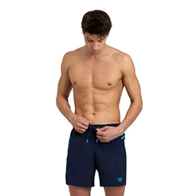 Abbildung von Arena Herren Men&#039;s Pro_file Beach Boxer Logo Swim Trunks, Navy turquoise, M EU