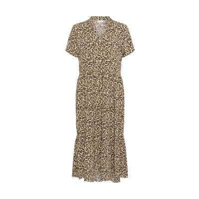 Abbildung von Saint Tropez EDA Freizeitkleid, Damen, Größe: XL, Creme leopard strokes