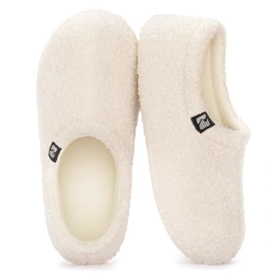 Abbildung von RockDove Damen Teddy Fleece Hausschuhe mit geschlossener Ferse für den Innenbereich, 39.5 EU, Off Weiß