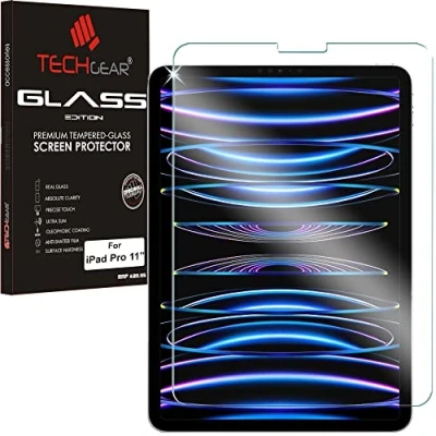 Abbildung von TECHGEAR Glas Schutzfolie kompatibel mit iPad Pro 11 2022/2021/2020, Air 5/4 Gehärtetes 4. 3. 2. Gen/iPad 5. Generation
