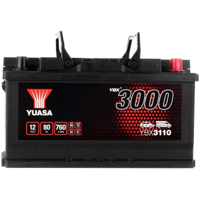 Abbildung von YUASA YBX3000 YBX3110 Batterie 12V 80Ah 760A FORD: FOCUS 3 Turnier, 3, FIESTA 6, BMW: Touring, Limousine, 5 AUDI: A4 B8 Avant