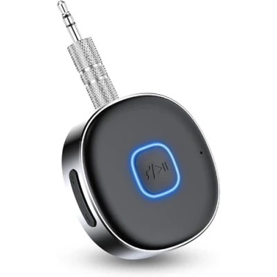 Abbildung von HORJOR AUX Bluetooth Adapter Auto, 5.0 Empfänger Drahtloser für Kopfhörer, Freisprechanrufen, Dual Verbindung,16 Stunden Spielzeit