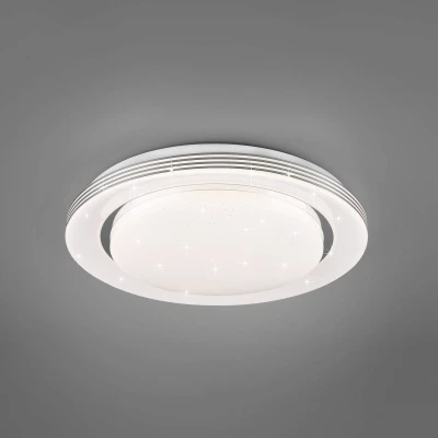 Abbildung von Reality Leuchten LED Deckenleuchte Atria R67042800, Kunststoff weiß, inklusiv 10.5 Watt LED, Starlight Effekt, Fernbedienung