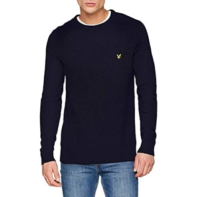 Abbildung von Lyle &amp; Scott Herren Crew Neck Lambswool Blend Jumper Pullover, Blau (Dark Navy Z271), Medium