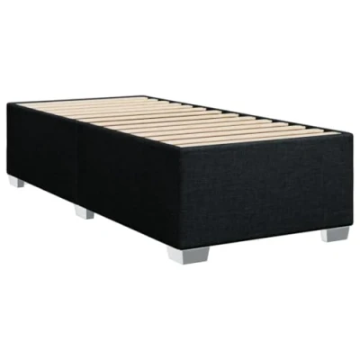 Abbildung von vidaXL Bettgestell, Bett mit Bettfüße Lattenrost, Polsterbett für Schlafzimmer, Einzelbett Bettrahmen, Modern, Schwarz 90x200cm Stoff