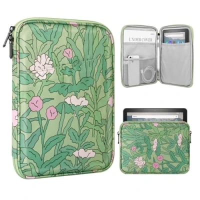 Abbildung von TiMOVO 8 9 Zoll Tablet Tasche für das Neue iPad Mini 7 (A17 Pro, 2024), 6 (8,3 Zoll, 2021), 5/4/3/2/1, Tragbare Schutztasche Mini, Grüne Blume