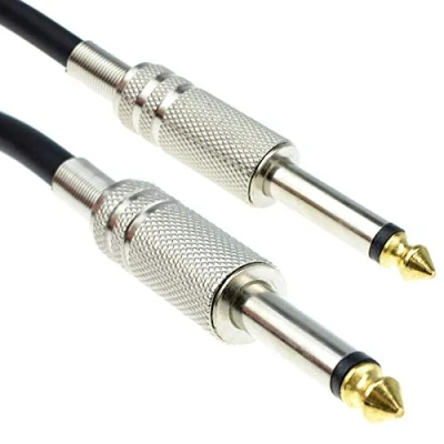 Abbildung von Profi 6,35 mm Verluste Lärm Gitarren Anschlusskabel Kabel Vergoldeten Metall Anschlüsse 5 m Schwarz [5 Meter/5m]