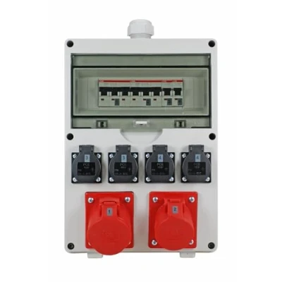 Abbildung von EHMANN PROFI Wandverteiler, M32 Eingang für Kabel, mit Leitungsschutzschaltern, Made in Germany, 6 Ausgänge (1 x CEE 32 A / 1 16 4 230 V ), K2, BGI GUV I608