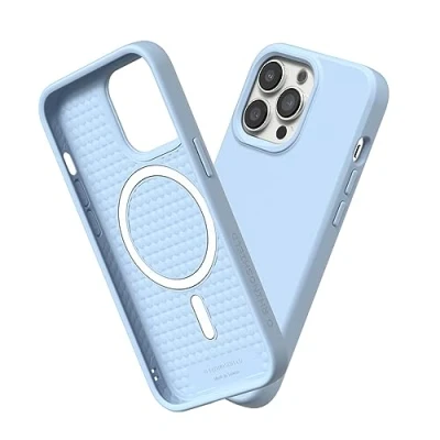 Abbildung von RhinoShield Case kompatibel mit [iPhone 13 Pro Max] SolidSuit MagSafe Stoßdämpfende &amp; schlanke Schutzhülle Premium Finish 3.5 Meter Fallschutz Gletscherblau