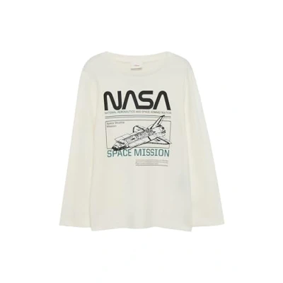 Abbildung von s.Oliver MIT NASA Langarmshirt für Kinder, Größe: 92/98, Ecru